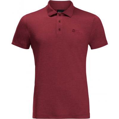 Jack Wolfskin Men's Travel Polo Deep Ruby