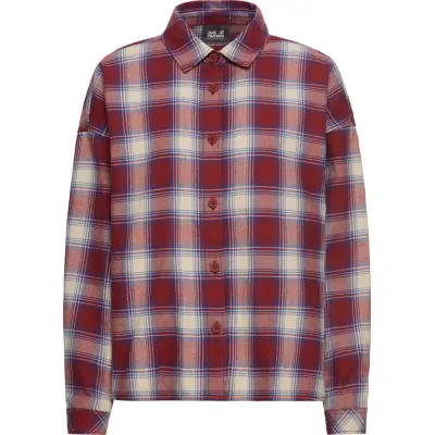 Jack Wolfskin Women's Baja Flannel Shirt Check Merlot
