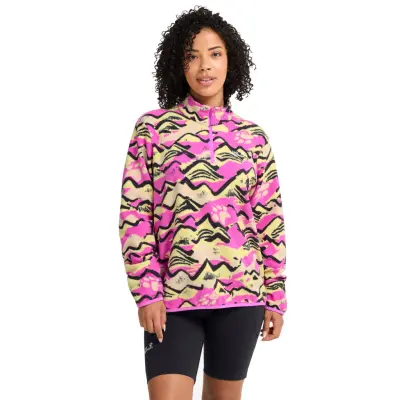 Jack Wolfskin Women's Paw Era 100 Print Half Zip fleece-topp