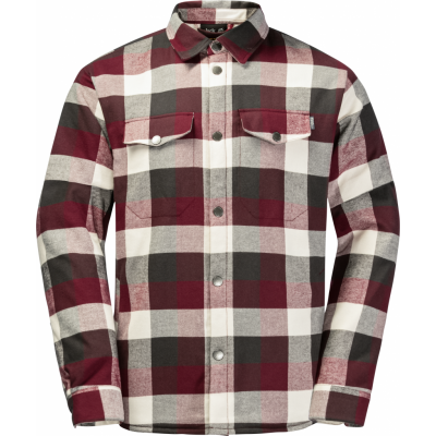 Jack Wolfskin Men's Felsenweg Insulated Shirt Cordovan Red Checks