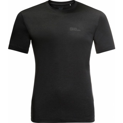 Jack Wolfskin Men's Hiking Short Sleeve T-Shirt Black