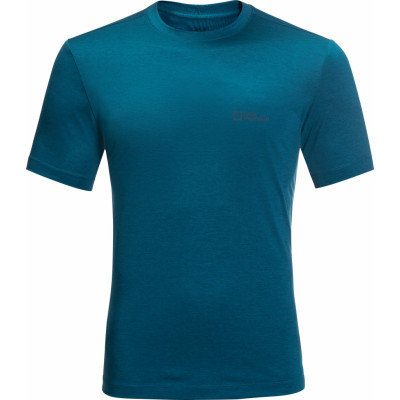 Jack Wolfskin Men's Hiking Short Sleeve T-Shirt Blue Daze