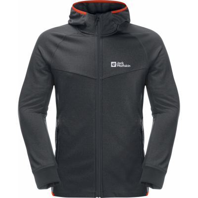 Jack Wolfskin Men's Hydro Grid Hooded Full Zip Phantom