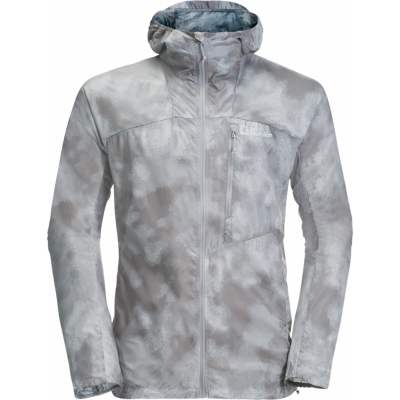 Jack Wolfskin Men's Prelight Windbreaker Silver Grey All Over