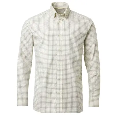 Chevalier Baron Shooting Fit Stretch Shirt Men Highland Green Tattersall