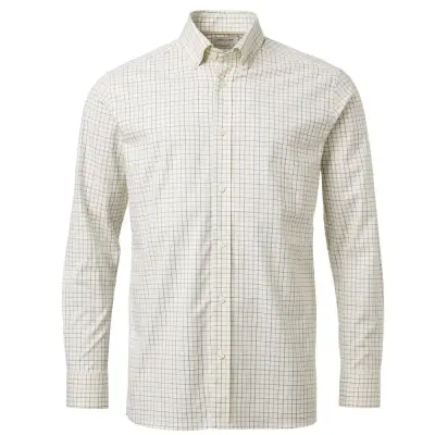 Chevalier Baron Shooting Fit Stretch Shirt Men Stormy Blue Tattersall