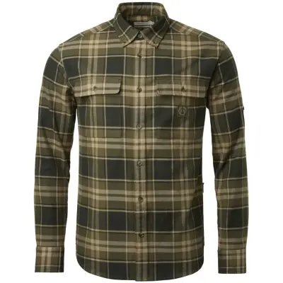 Chevalier Heron Flannel Shirt Men Evergreen Checked