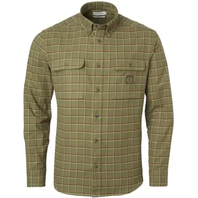 Chevalier Heron Flannel Shirt Men Field Green Checked