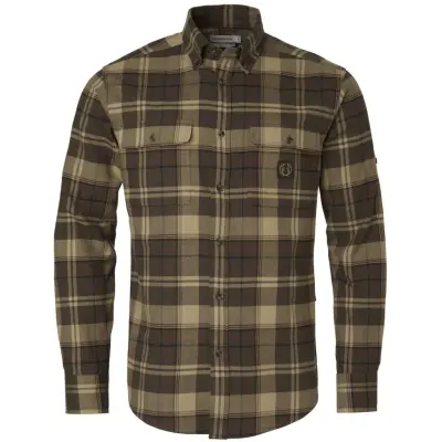Chevalier Heron Flannel Shirt Men Soil Brown Checked