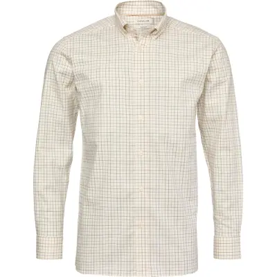 Chevalier Men's Baron Shooting Fit Stretch Shirt Stormy Blue Tattersall