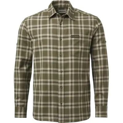 Chevalier Men's Teal Light Flannel Shirt Olive Green Checked