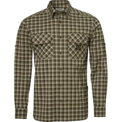 Chevalier Men's Creek Shooting Fit Coolmax Shirt Mink Brown Checked
