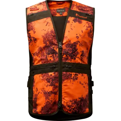Pinewood Women's Furudal Hunter Pro 2.0 Camou Vest  Strata Blaze/moss Gr
