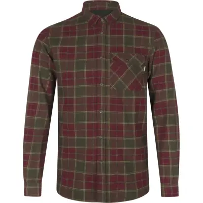Seeland Glen Flannel Shirt Red Forest Check