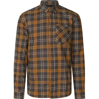 Seeland Men's Glen Flannel Shirt Dark Brown/Camel Check