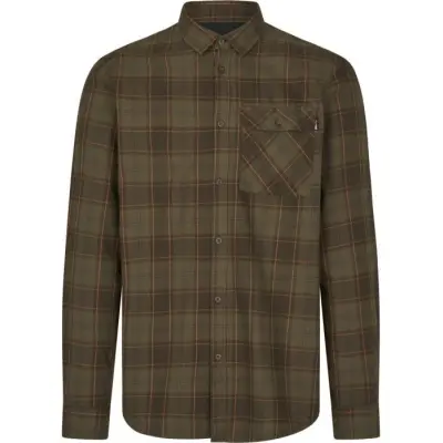 Seeland M's Glen Flannel Shirt Pine Green/Dark Navy Check