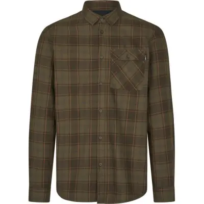 Seeland M's Glen Flannel Shirt Pine Green/Dark Navy Check