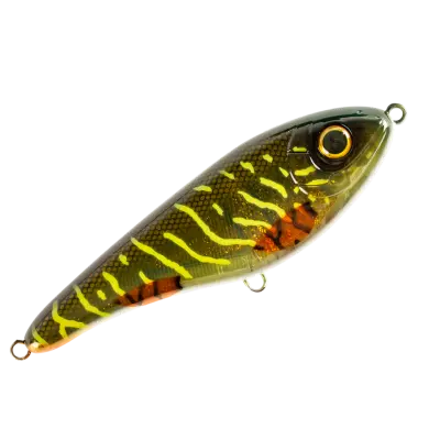 Strike Pro Buster Jerk Shallow Runner 15 cm jerkbait Green Motoroil Pike UV