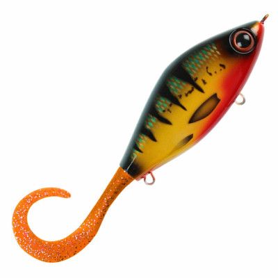Strike Pro Guppie jerk Red Perch Mossgreen Glitter