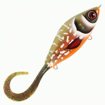 Strike Pro Guppie Jr Shallow jerkki Red Perch Mossgreen Glitter