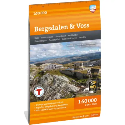 Calazo förlag Bergsdalen & Voss 1:50 000 Hiking map