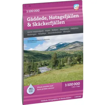 Calazo förlag Gäddede, Hotagsfjällen & Skäckerfjällen 1:100000 Nocolour