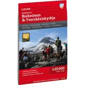 Calazo förlag Høyfjellskart Breheimen & Tverrådalskyrkja 1:25 000 NoColour