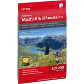 Calazo förlag Høyfjellskart Mjølfjell & Flåmsdalen 1:25 000 NoColour