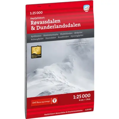 Calazo förlag Høyfjellskart Røvassdalen & Dunderlandsdalen 1:25.000 NoColour
