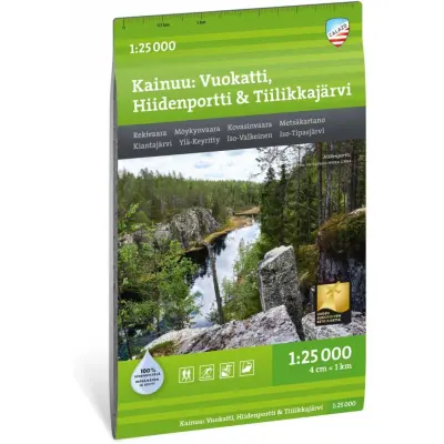Calazo förlag Kainuu: Vuokatti, Hiidenportti & Tiilikkajärvi 1:25 000 Topographic map