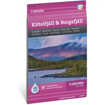 Calazo förlag Kittelfjäll & Borgafjäll 1:100 000 Hiking map