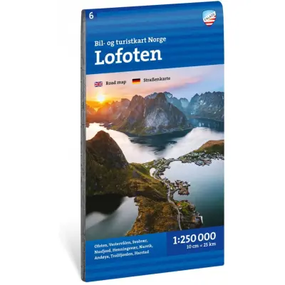 Calazo förlag Lofoten 1:250 000 Road map