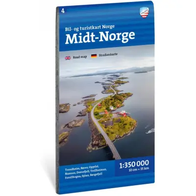 Calazo förlag Midt-Norge 1:350 000 Road map