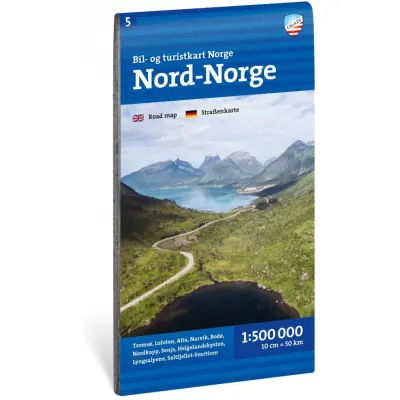 Calazo förlag Nord-Norge 1:500 000 Road map
