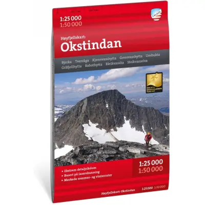 Calazo förlag Okstindan 1:25 000 Alpine map