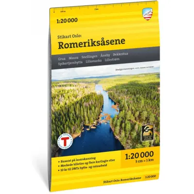 Calazo förlag Oslo: Romeriksåsene 1:20 000 Trail map