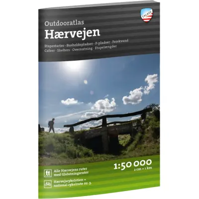Calazo förlag Outdooratlas Hærvejen 1:50 000 2nd Edition Topographic map