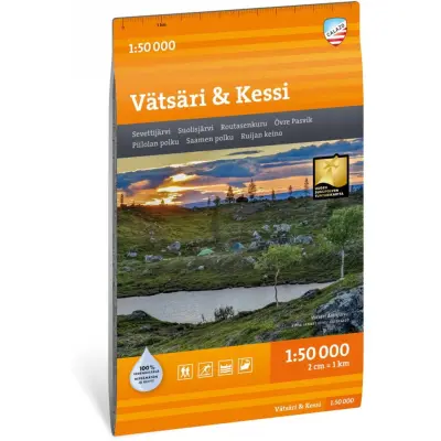 Calazo förlag Vätsäri & Kessi 1:50 000 Hiking map
