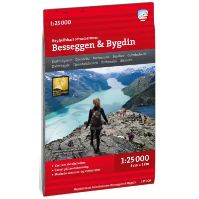 Calazo Høyfjellskart Jotunheimen: Besseggen&Bygdin 1:25 000