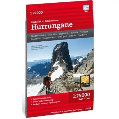 Calazo Høyfjellskart Jotunheimen: Hurrungane 1:25 000
