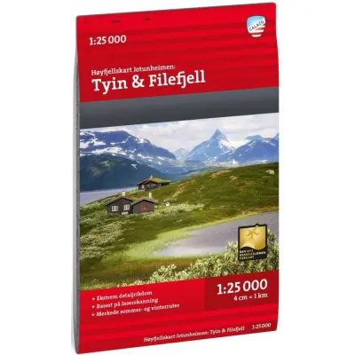 Calazo Høyfjellskart Jotunheimen: Tyin&Filefjell 1:25 000