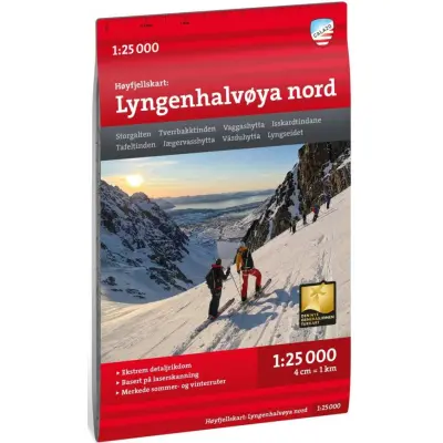 Calazo Høyfjellskart Lyngenhalvøya nord 1:25 000