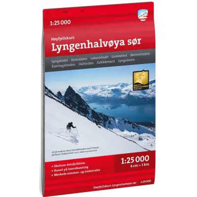 Calazo Høyfjellskart Lyngenhalvøya sør 1:25 000