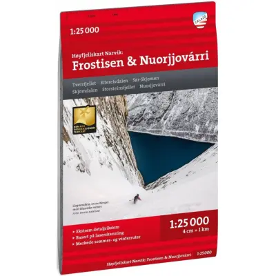 Calazo Høyfjellskart Narvik: Frostisen&Nuorjjovárri 1:25 000