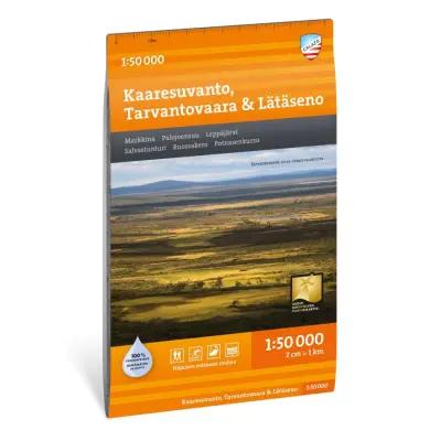 Calazo Kaaresuvanto Tarvantovaara Lätäseno vandringskarta, Finland