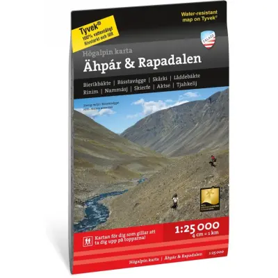 Calazo förlag Högalpin karta Ähpar & Rapadalen 1:25.000 NoColour