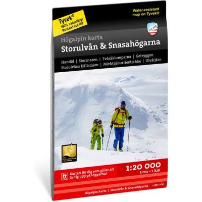 Calazo förlag Högalpin karta - Storulvån & Snasahögarna 1:20 000 NoColour