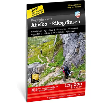 Calazo förlag Högalpin Karta Abisko & Riksgränsen Nocolour