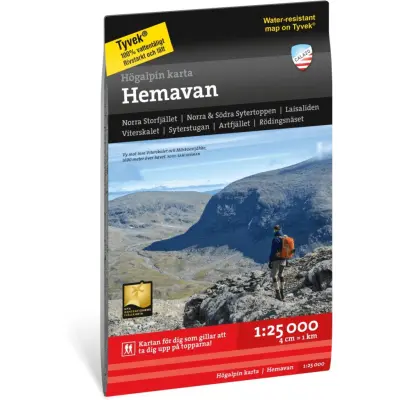 Calazo förlag Högalpin karta Hemavan 1:25.000 NoColour