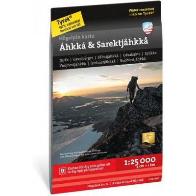 Calazo förlag Högalpin karta Áhkká & Sarektjåkkå 1:25.000 NoColour